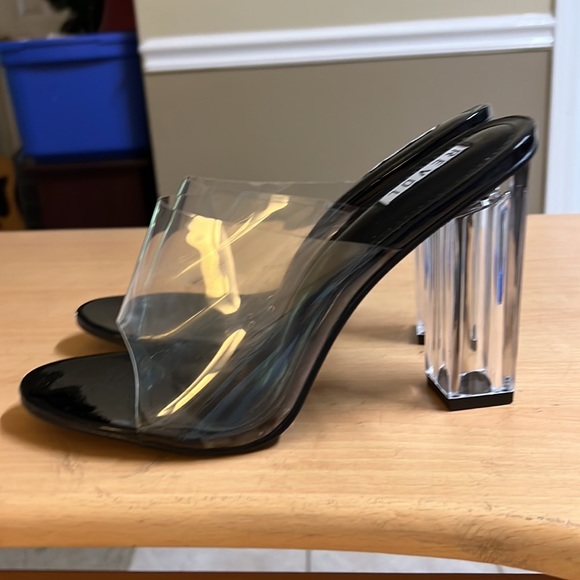 Revol Mule Sandals Black Clear Acrylic 10 - Picture 4 of 9